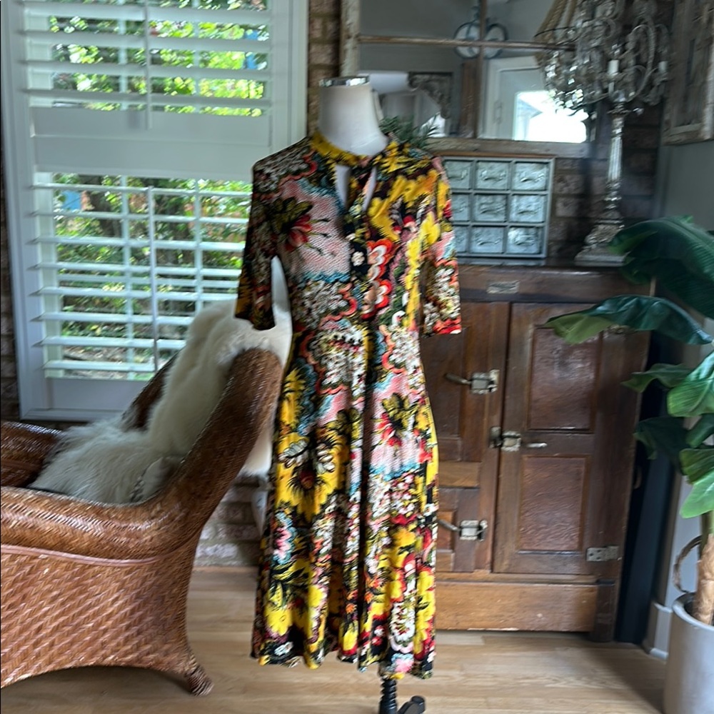 DESIGUAL FLORAL PRINTED DRESS XL EXCELLENT STRETCH